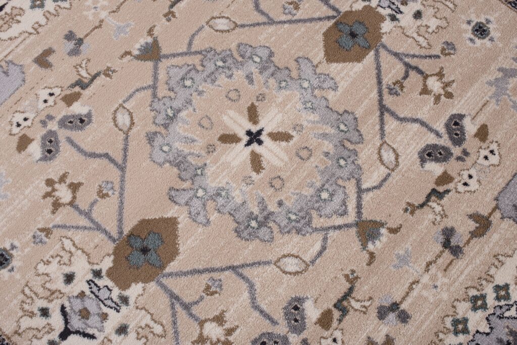 Alfombra Colorado Clásico Beige Gris Borde