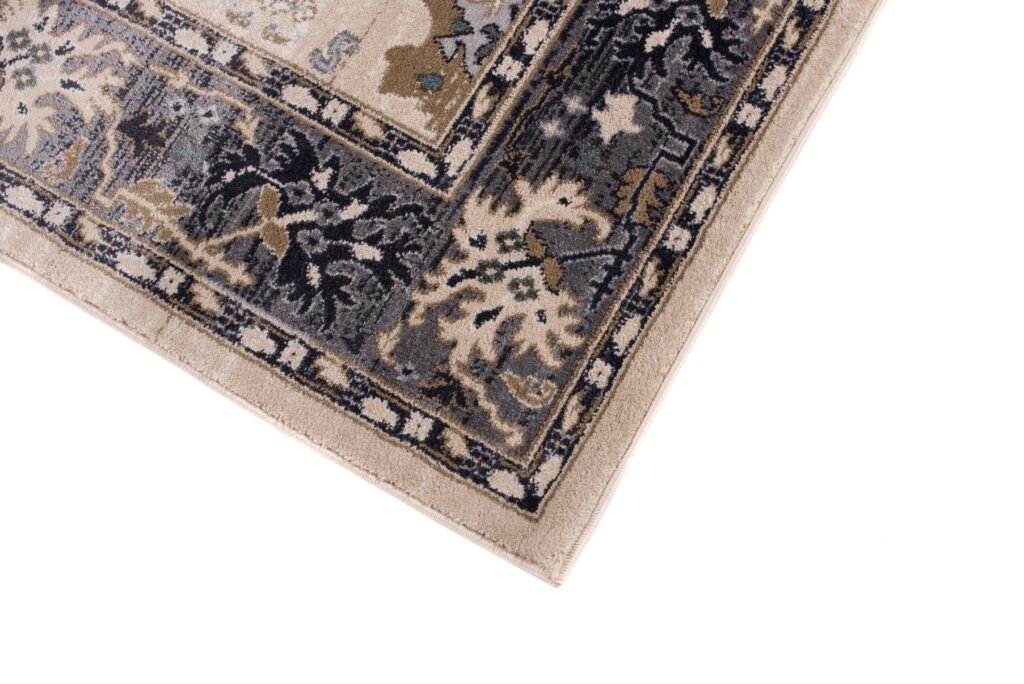 Alfombra Colorado Clásico Beige Gris Borde