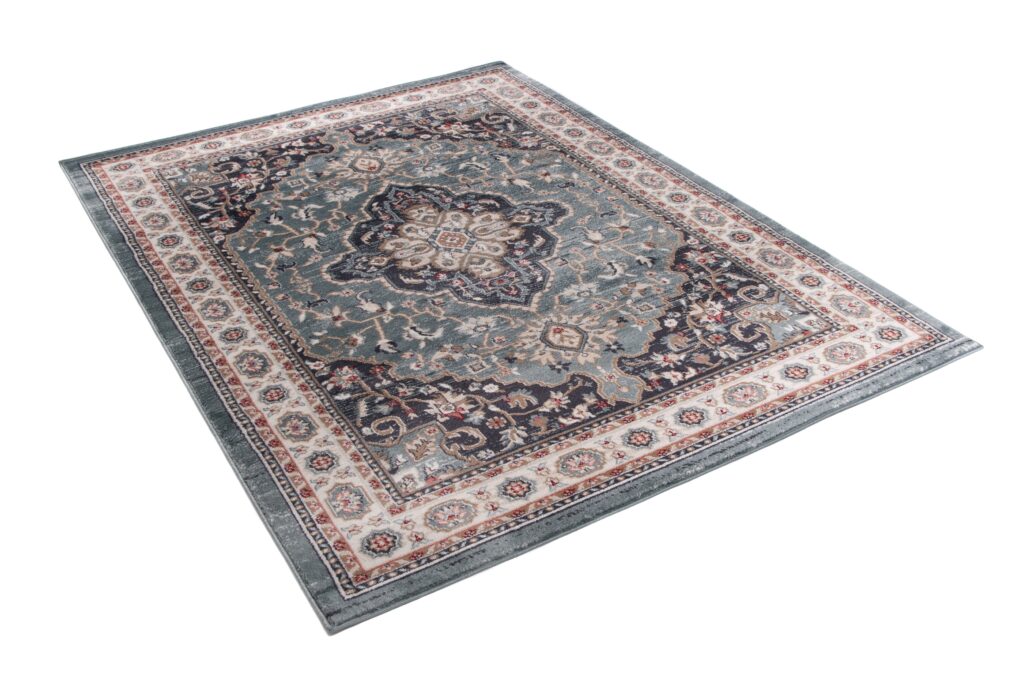 Alfombra Colorado Tradicional Azul Crema Ornamental
