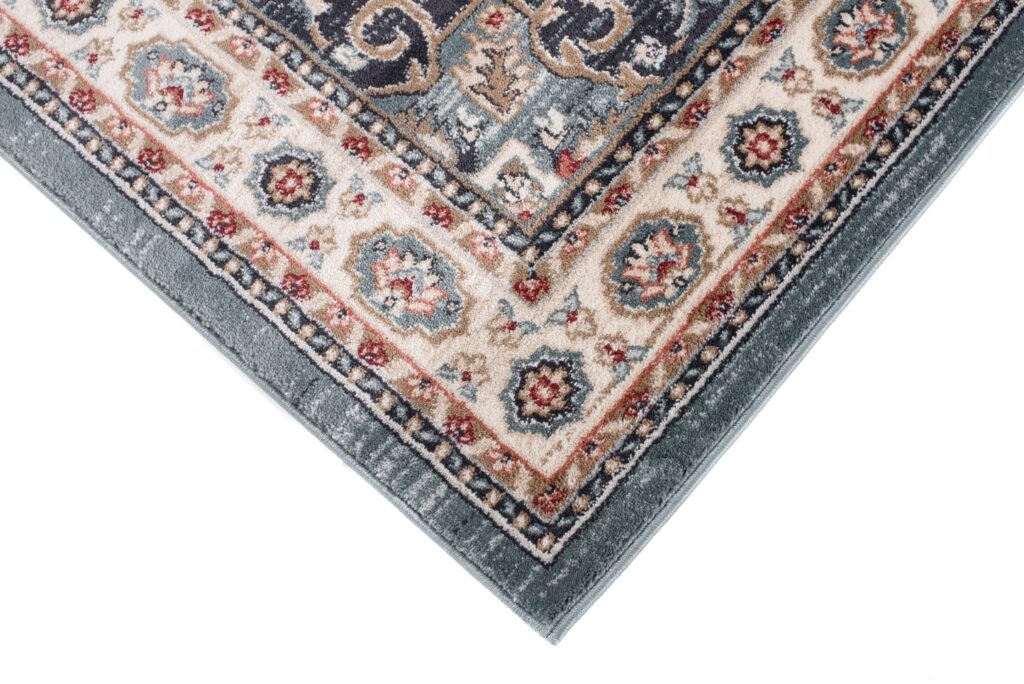 Alfombra Colorado Tradicional Azul Crema Ornamental