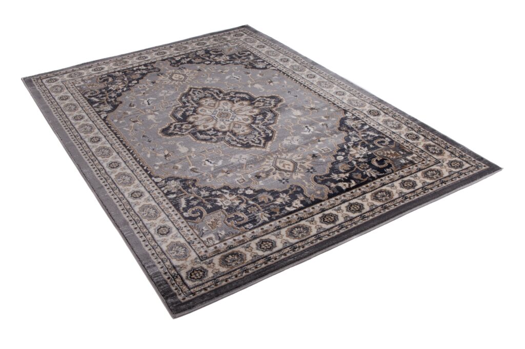 Alfombra Colorado Tradicional Gris Crema Ornamental
