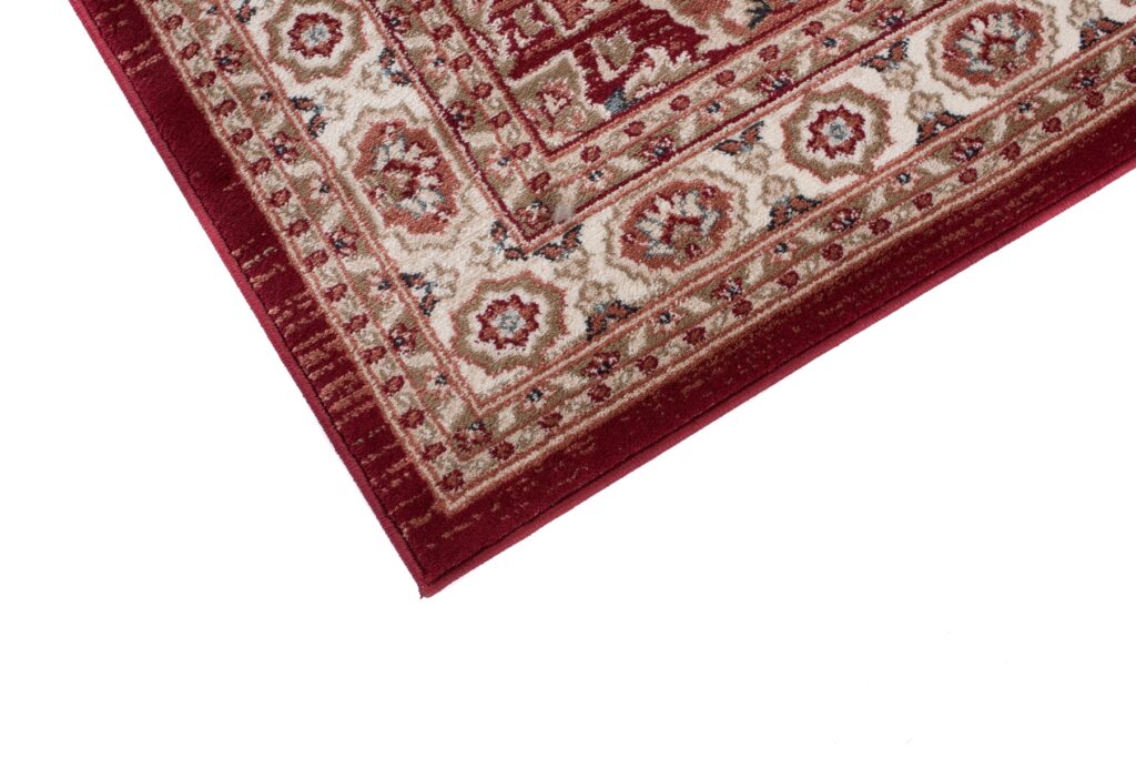 Alfombra Colorado Tradicional Rojo Crema Ornamental