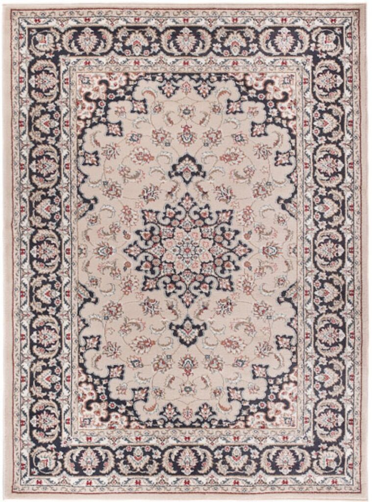 Alfombra Colorado Beige Negro Rojo Tradicional