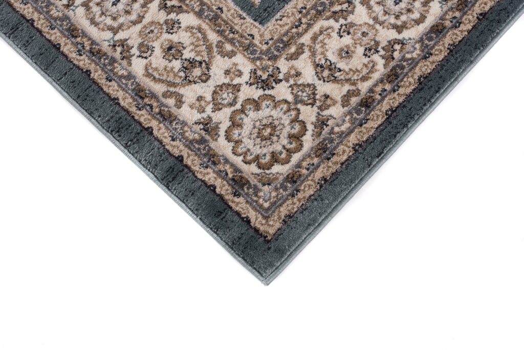 Alfombra Colorado Tradicional Azul Beige Floral