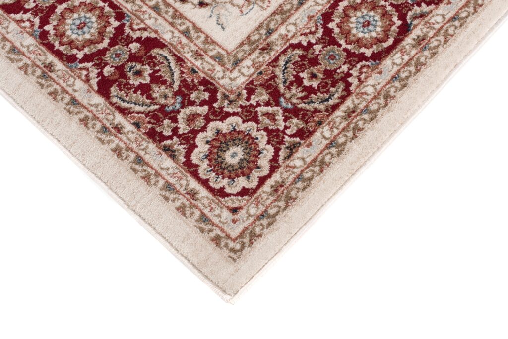 Alfombra Colorado Tradicional Crema Rojo Floral