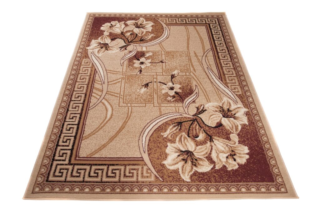 Alfombra Atlas Beige Marrón Clásico Floral