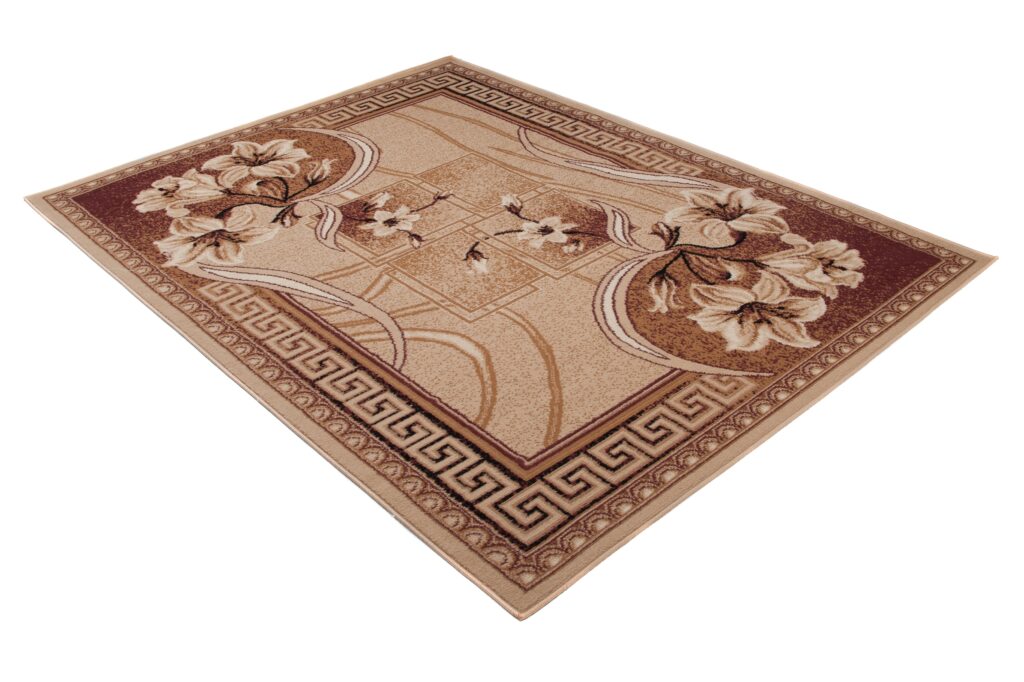 Alfombra Atlas Beige Marrón Clásico Floral