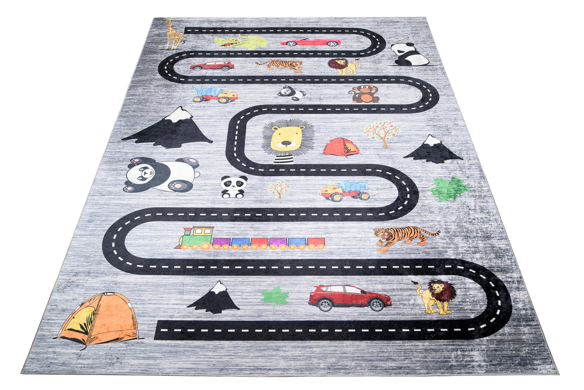 Alfombra Infantil Emma Gris Carretera Antideslizante