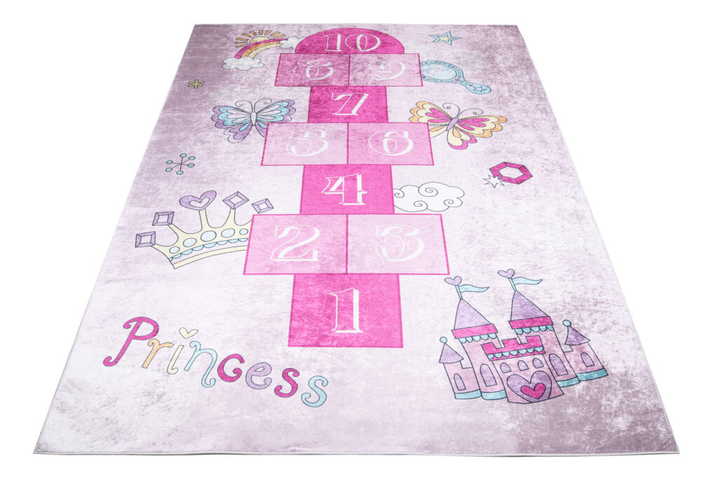 Alfombra Infantil Emma Rosa Rayuela Antideslizante