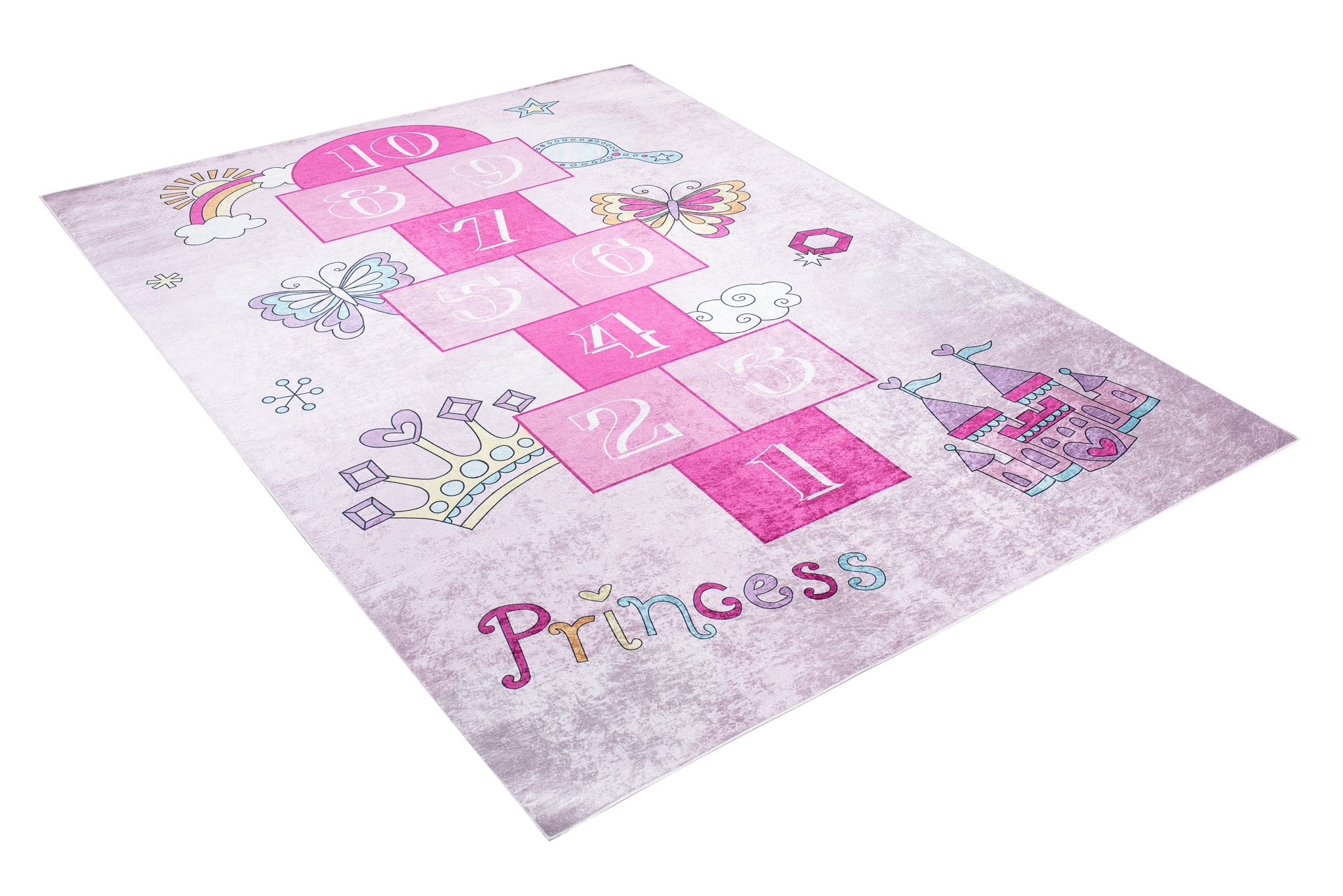 Alfombra Infantil Emma Rosa Rayuela Antideslizante