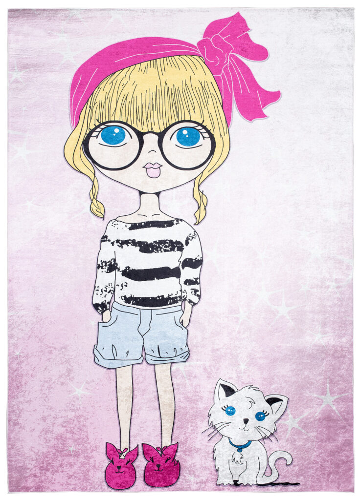 Alfombra Infantil Emma Rosa Niña Gato