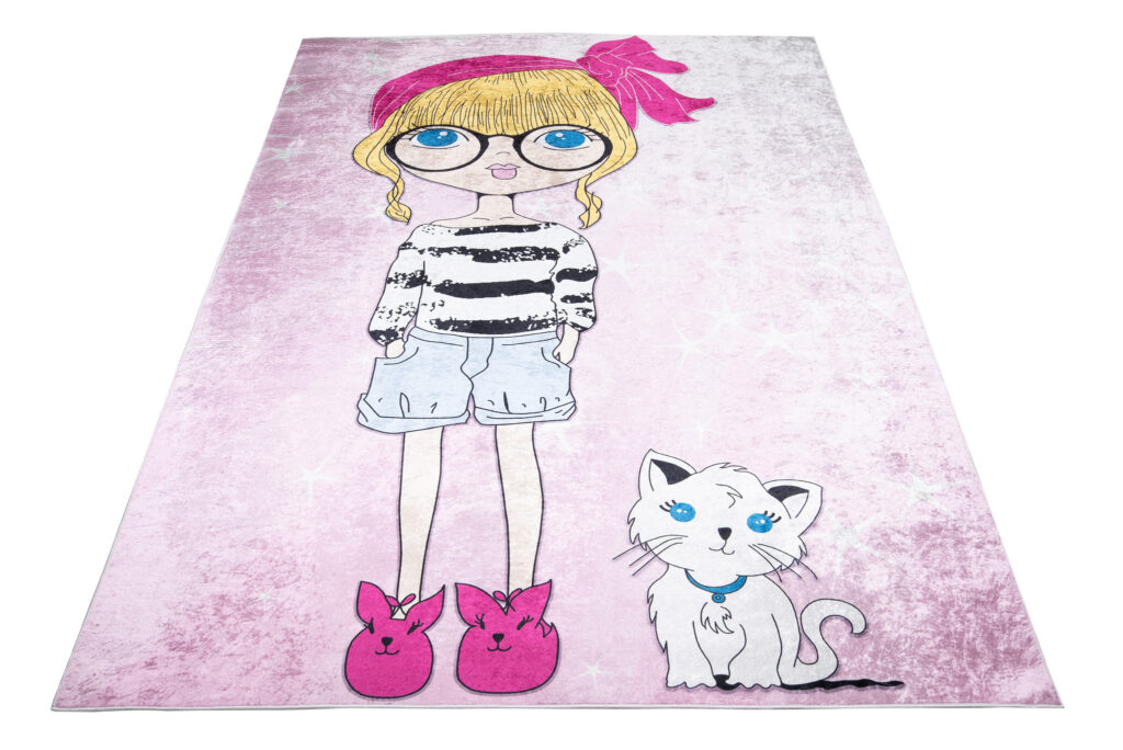 Alfombra Infantil Emma Rosa Niña Gato
