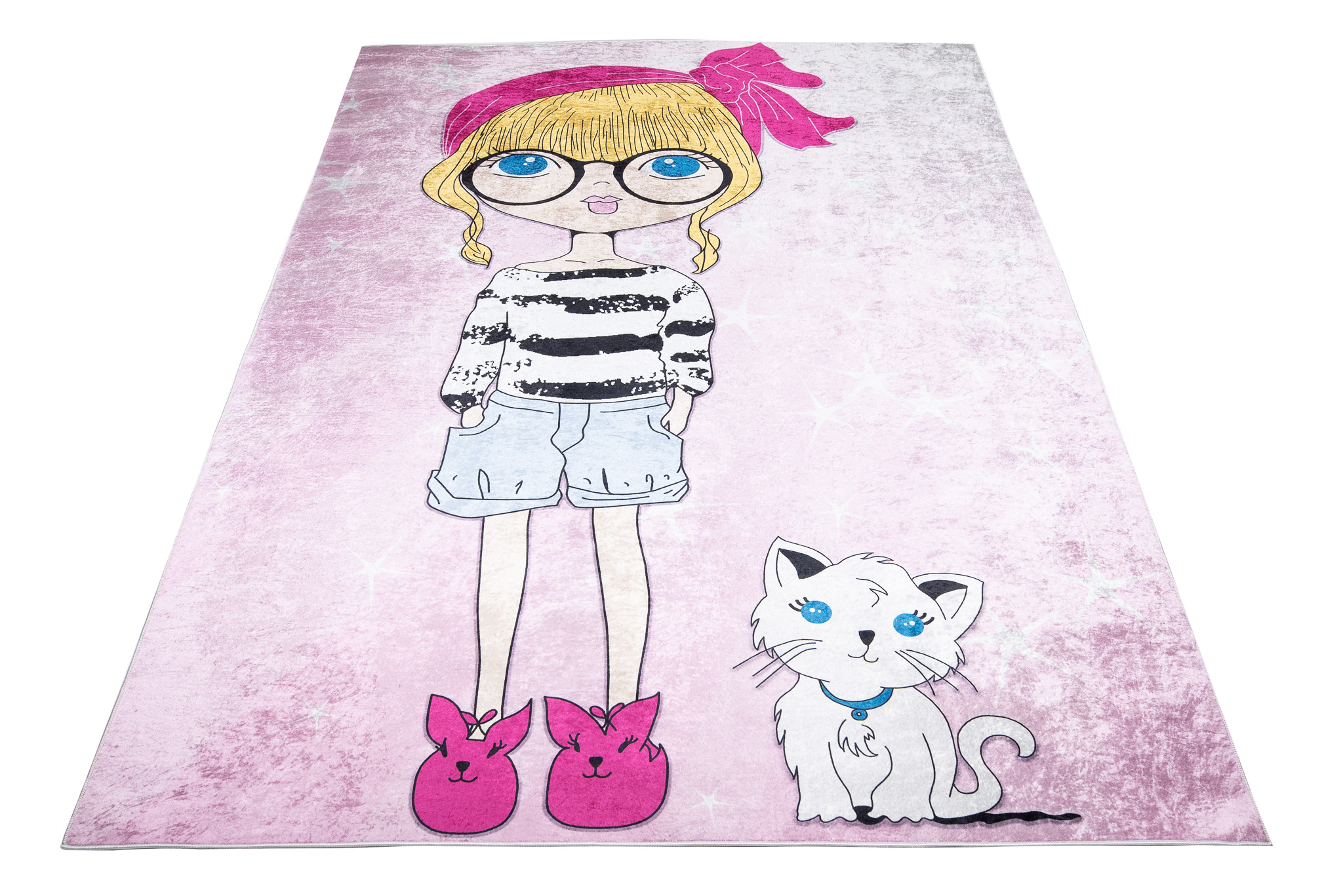 Alfombra Infantil Emma Rosa Niña Gato