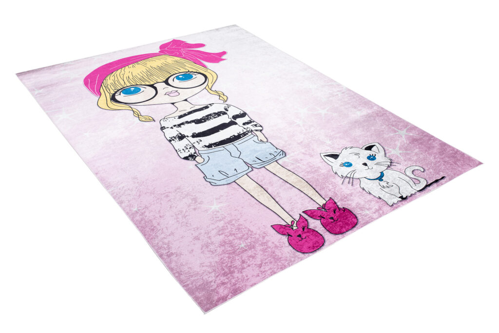 Alfombra Infantil Emma Rosa Niña Gato