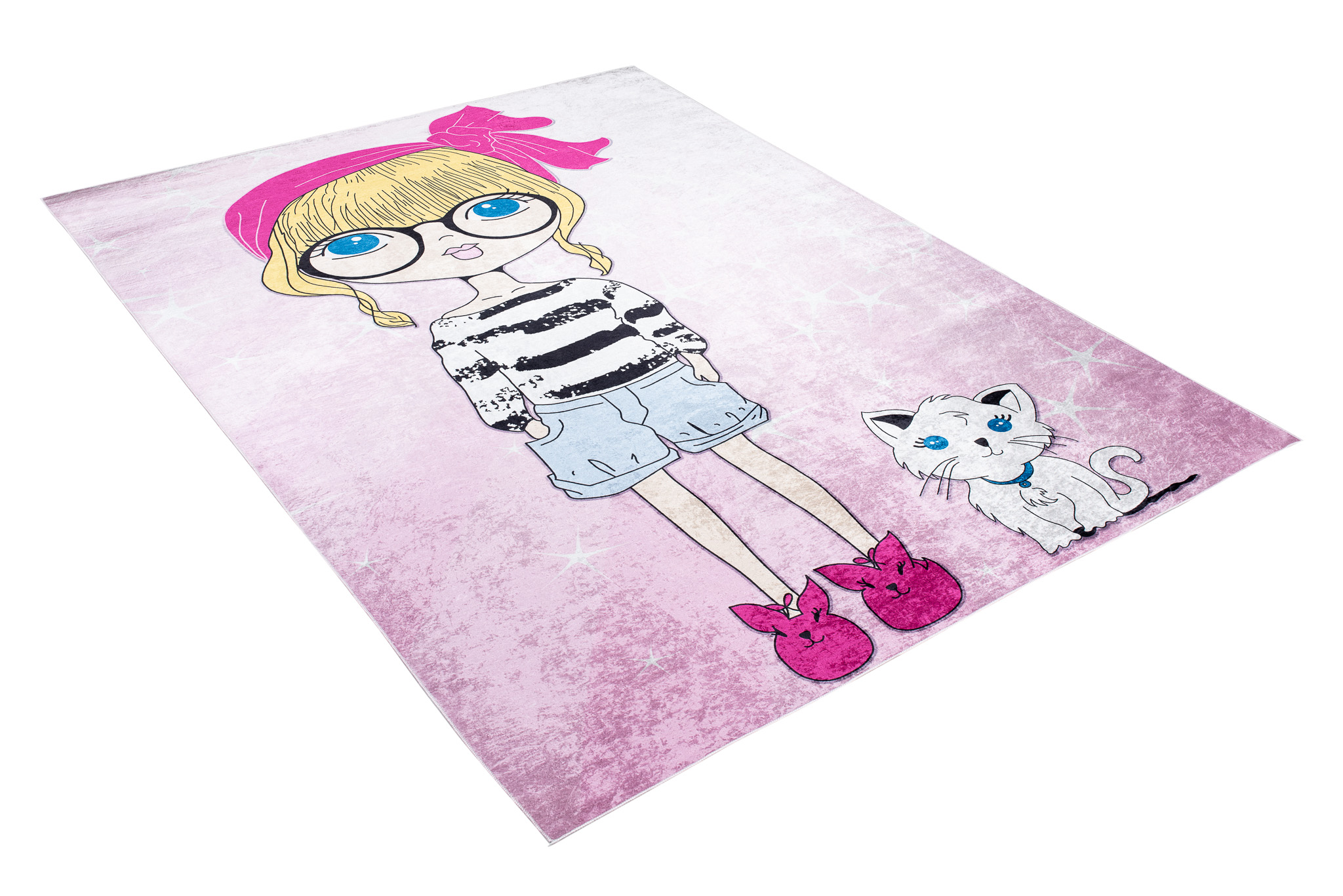 Alfombra Infantil Emma Rosa Niña Gato