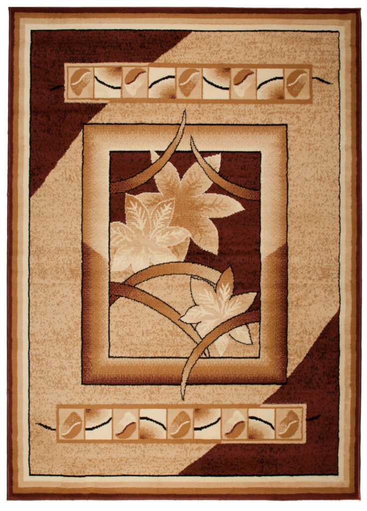 Alfombra Atlas Beige Marrón Geométrico Floral