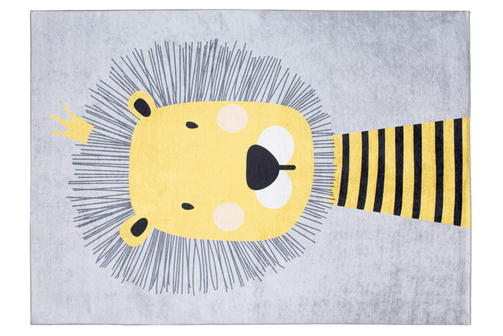 Alfombra Infantil Emma Gris Amarillo León Antideslizante