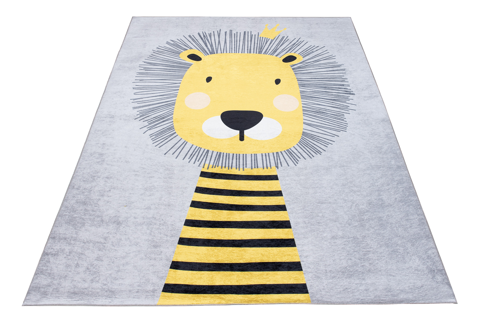 Alfombra Infantil Emma Gris Amarillo León Antideslizante