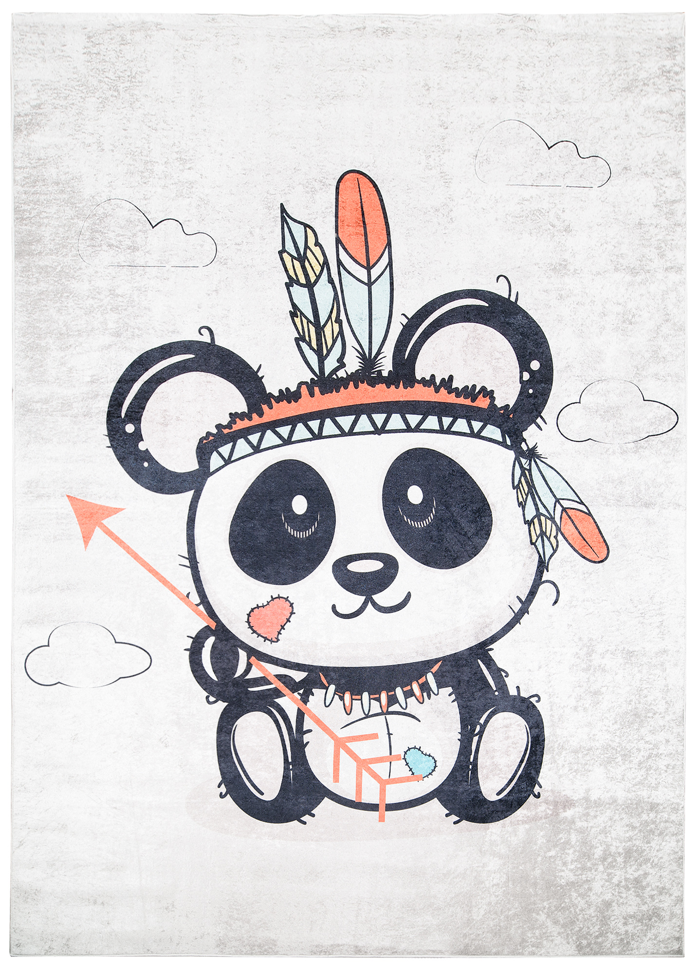 Alfombra Infantil Emma Gris Desgastado Panda