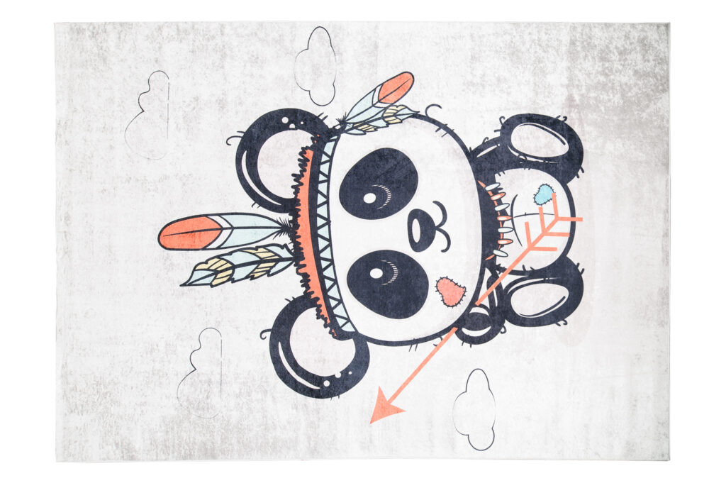 Alfombra Infantil Emma Gris Desgastado Panda
