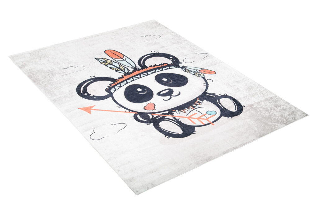 Alfombra Infantil Emma Gris Desgastado Panda