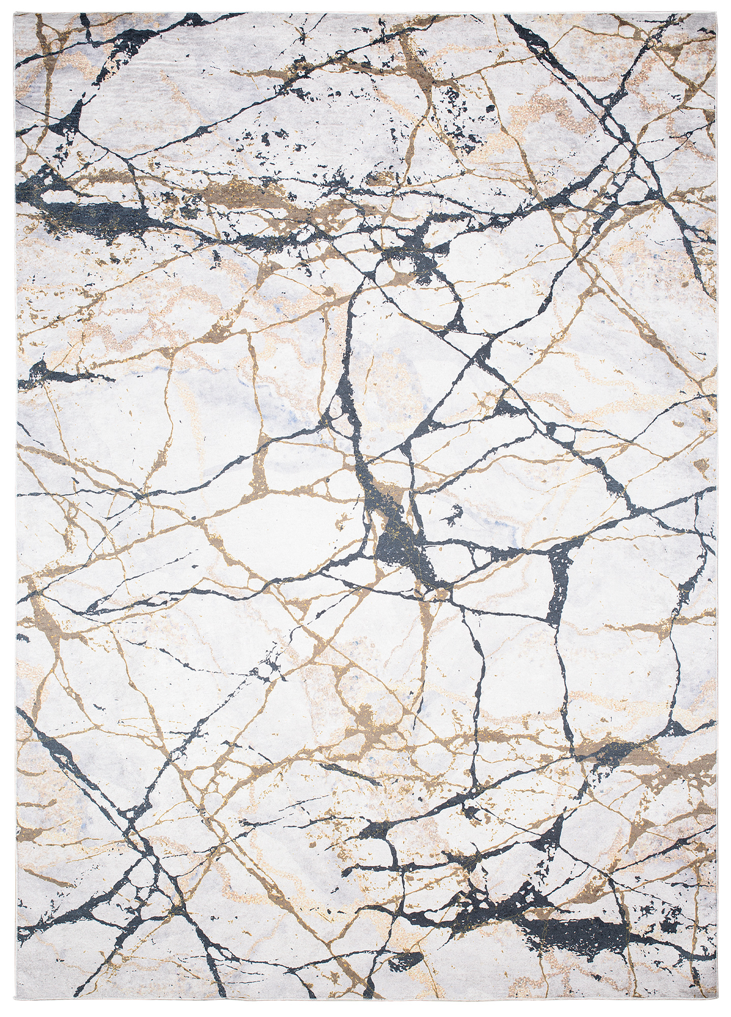 Alfombra Toscana Crema Dorado Negro Mármol