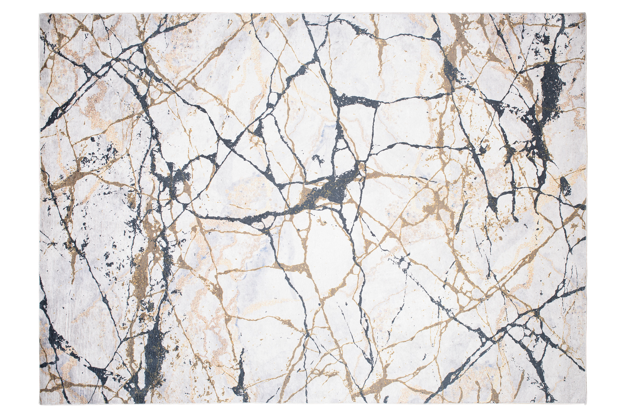 Alfombra Toscana Crema Dorado Negro Mármol
