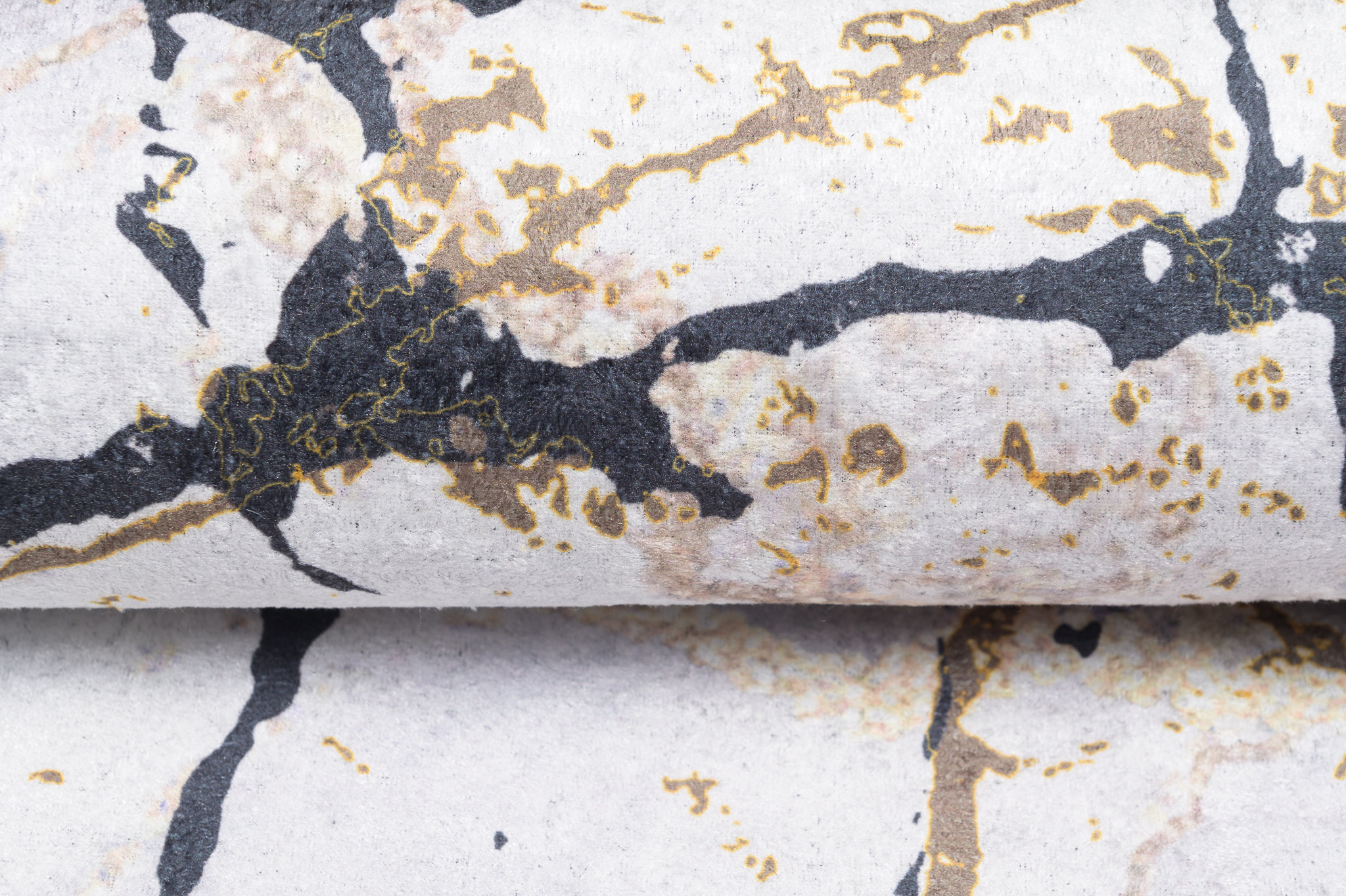 Alfombra Toscana Crema Dorado Negro Mármol