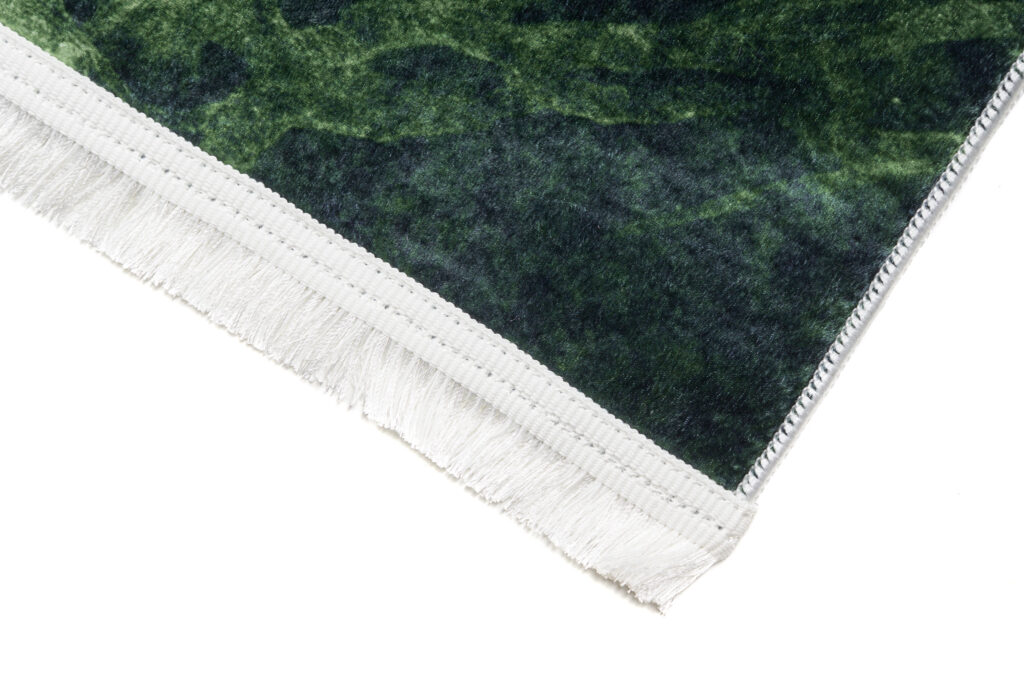 Alfombra Toscana con Flecos Verde Gris Dorado