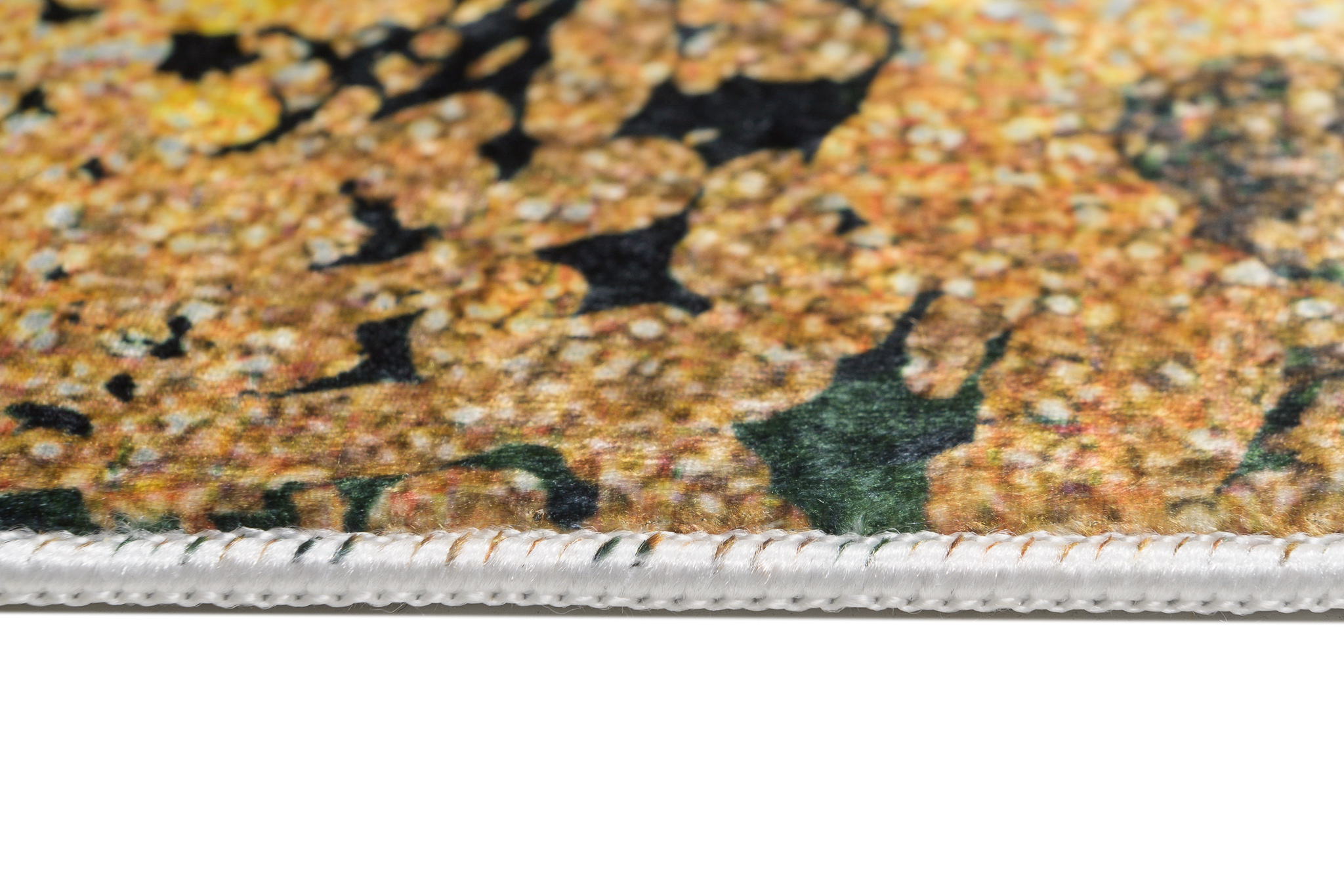 Alfombra Toscana con Flecos Verde Gris Dorado