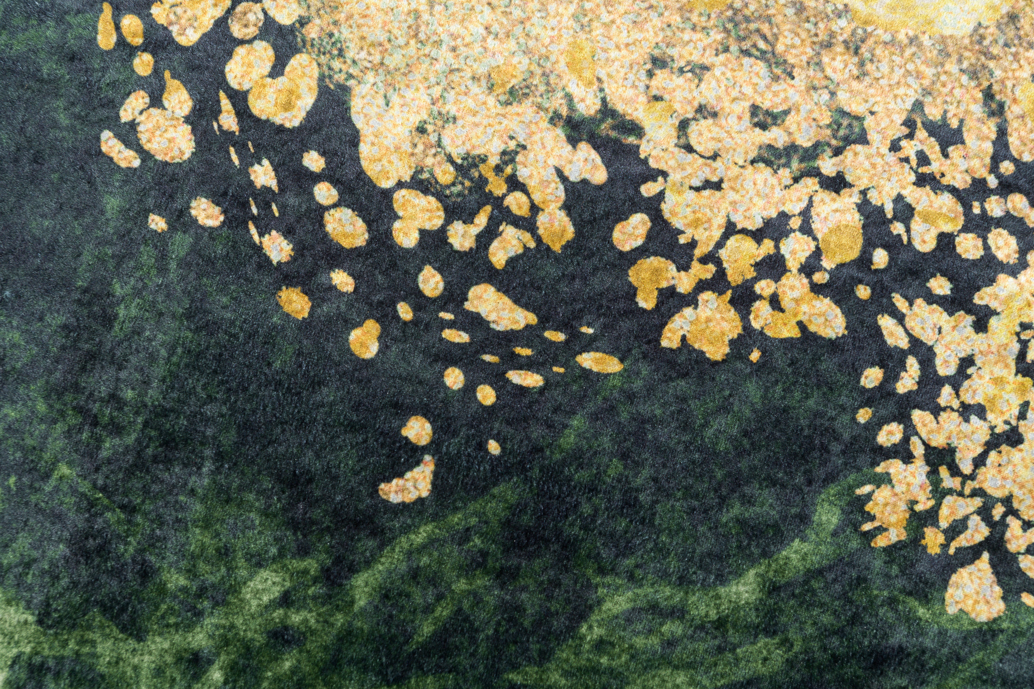 Alfombra Toscana con Flecos Verde Gris Dorado