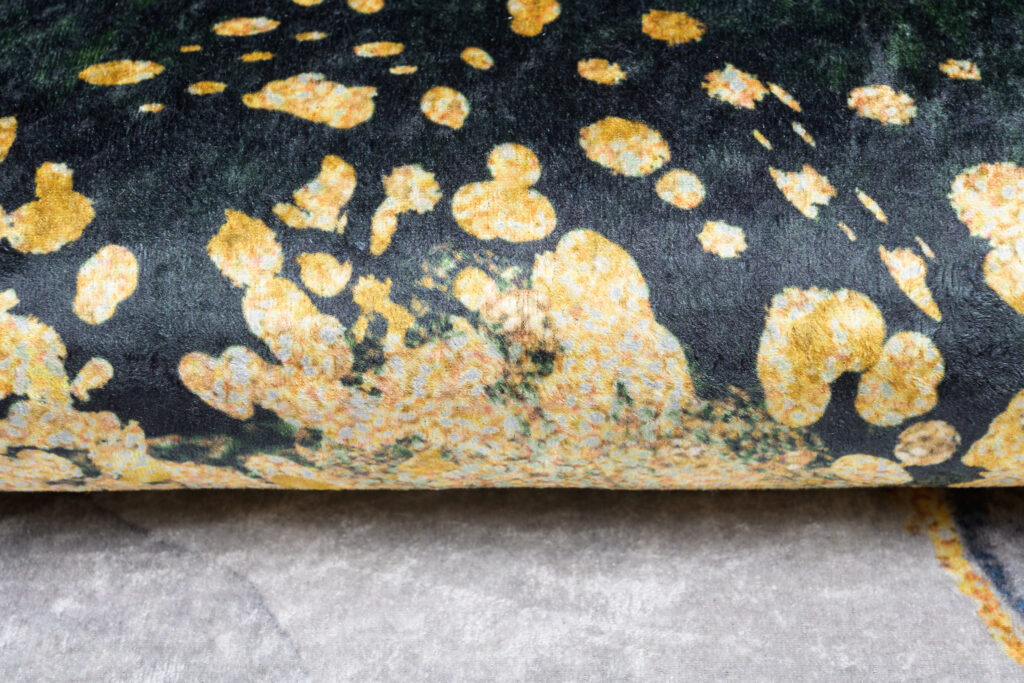 Alfombra Toscana con Flecos Verde Gris Dorado