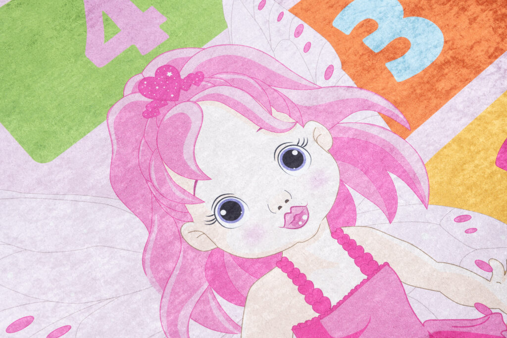 Alfombra Infantil Emma Rosa Hada Rayuela Antideslizante