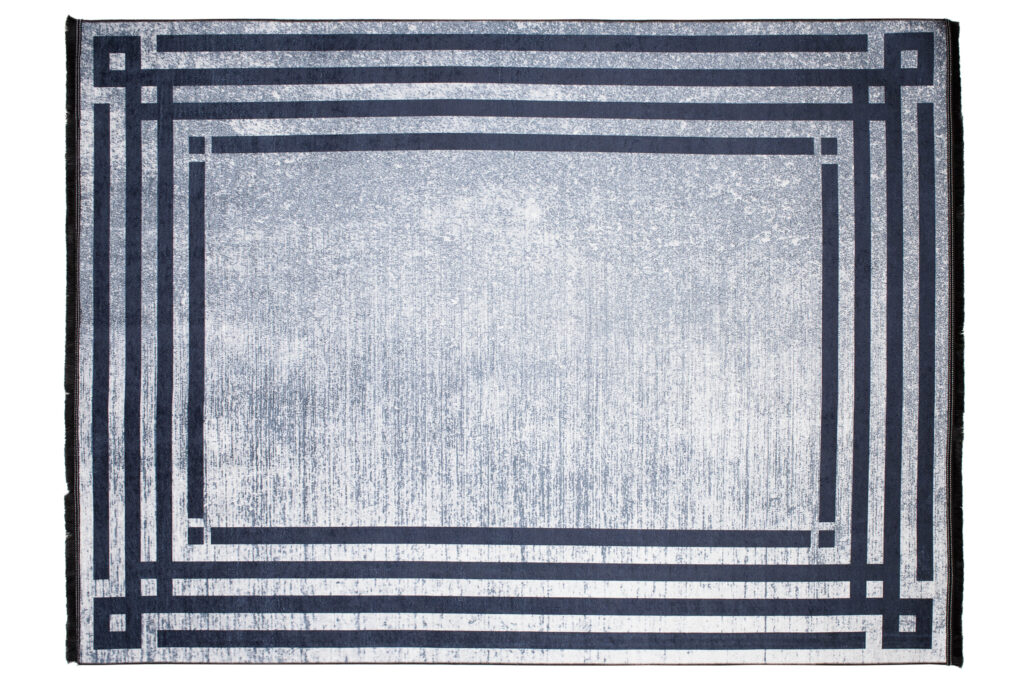 Alfombra Toscana con Flecos Gris Azul Marco