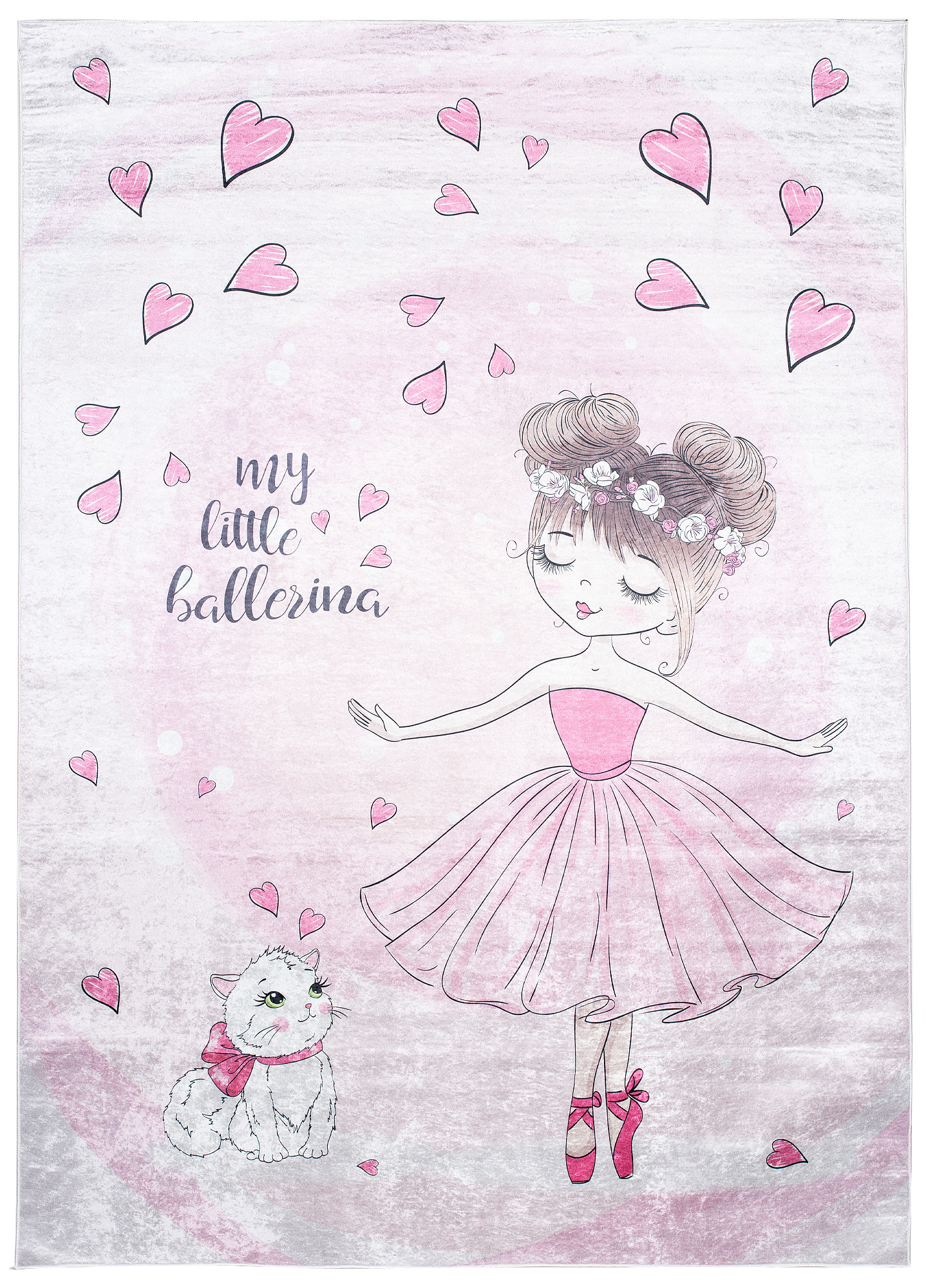 Alfombra Infantil Emma Rosa Bailarina Gato Antideslizante