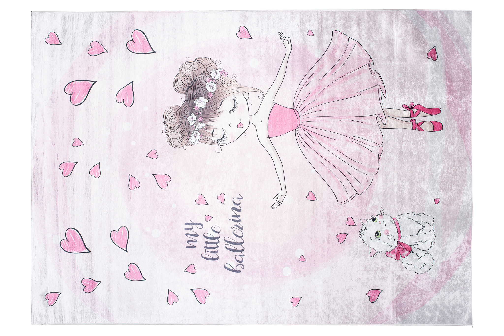 Alfombra Infantil Emma Rosa Bailarina Gato Antideslizante