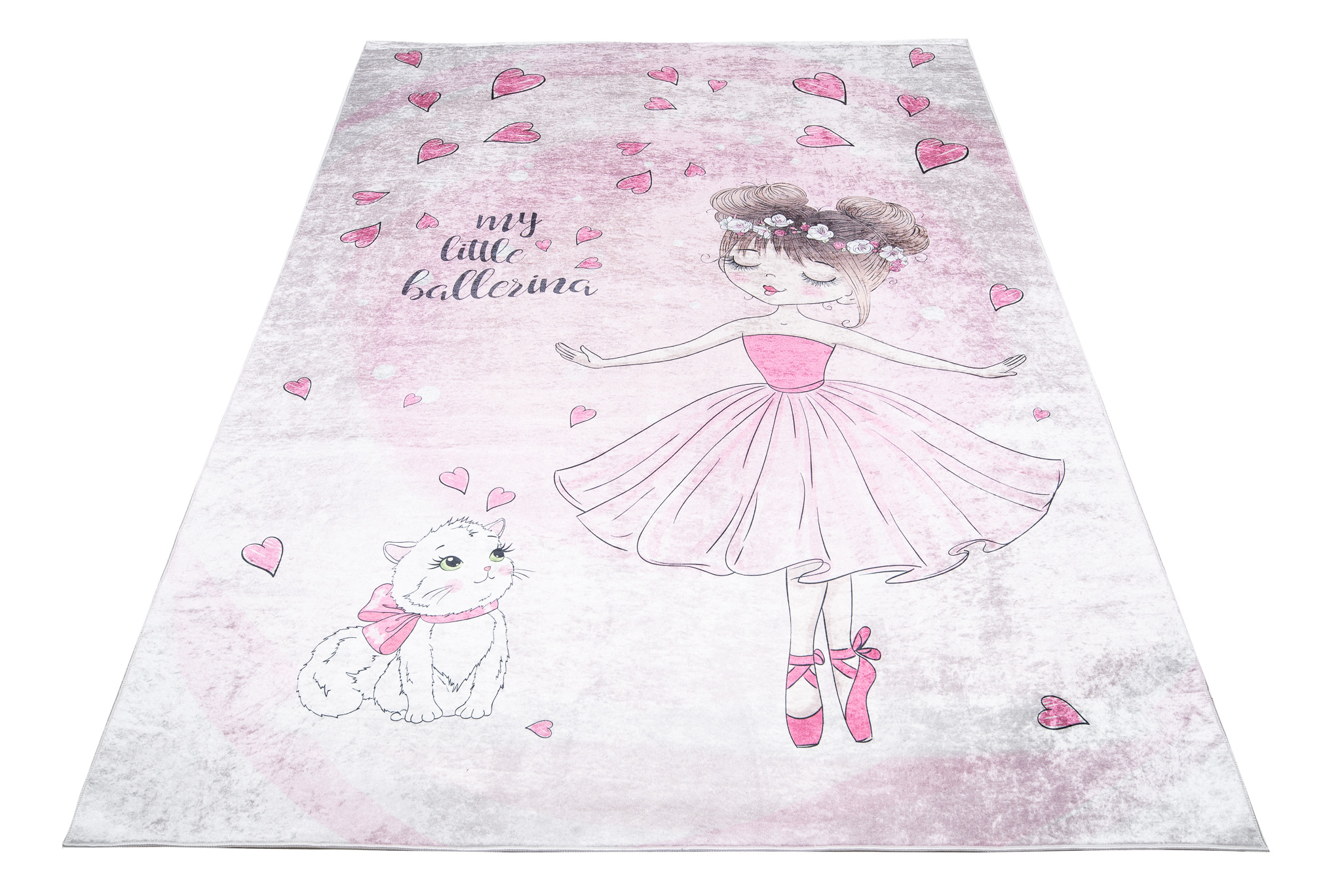 Alfombra Infantil Emma Rosa Bailarina Gato Antideslizante