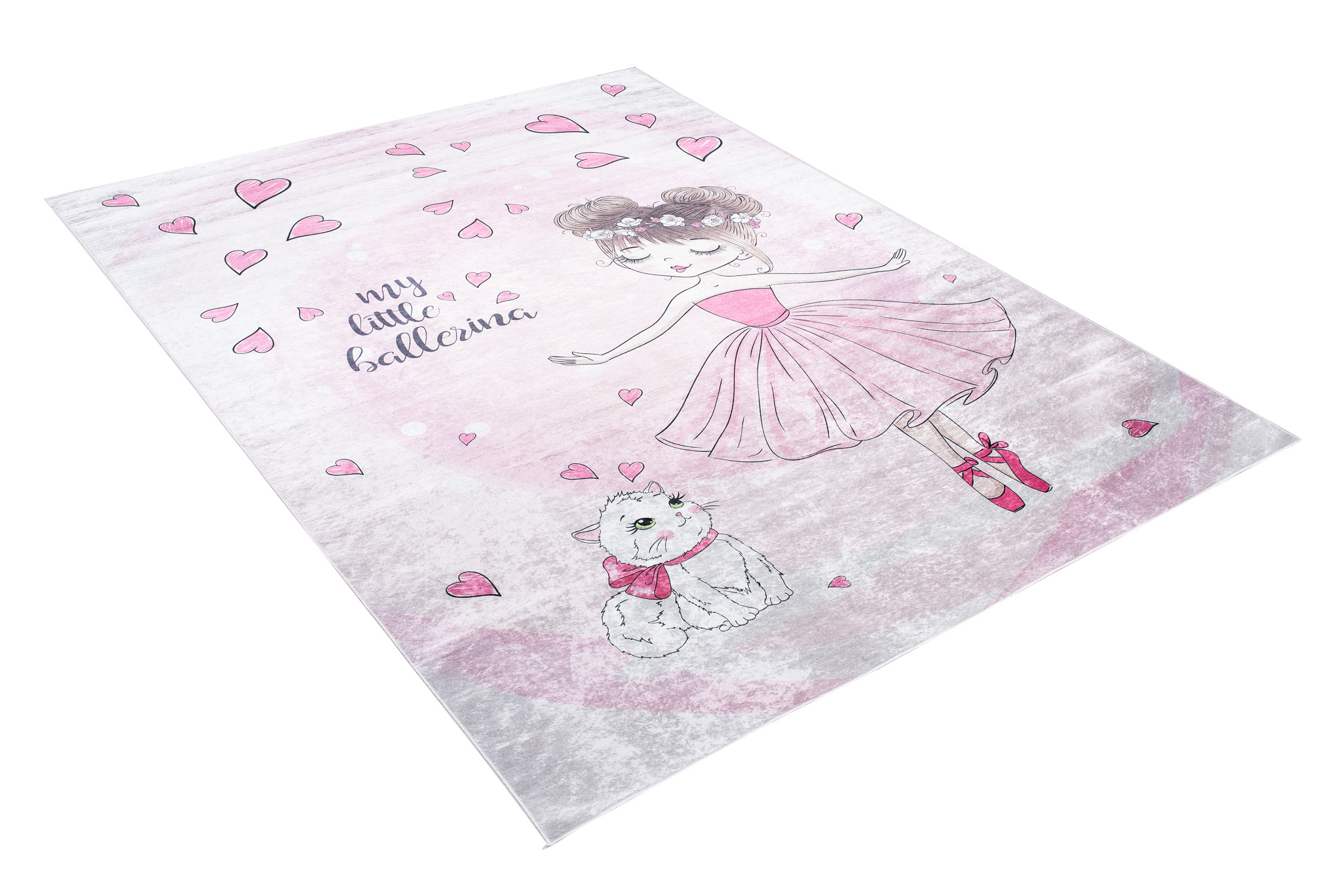 Alfombra Infantil Emma Rosa Bailarina Gato Antideslizante