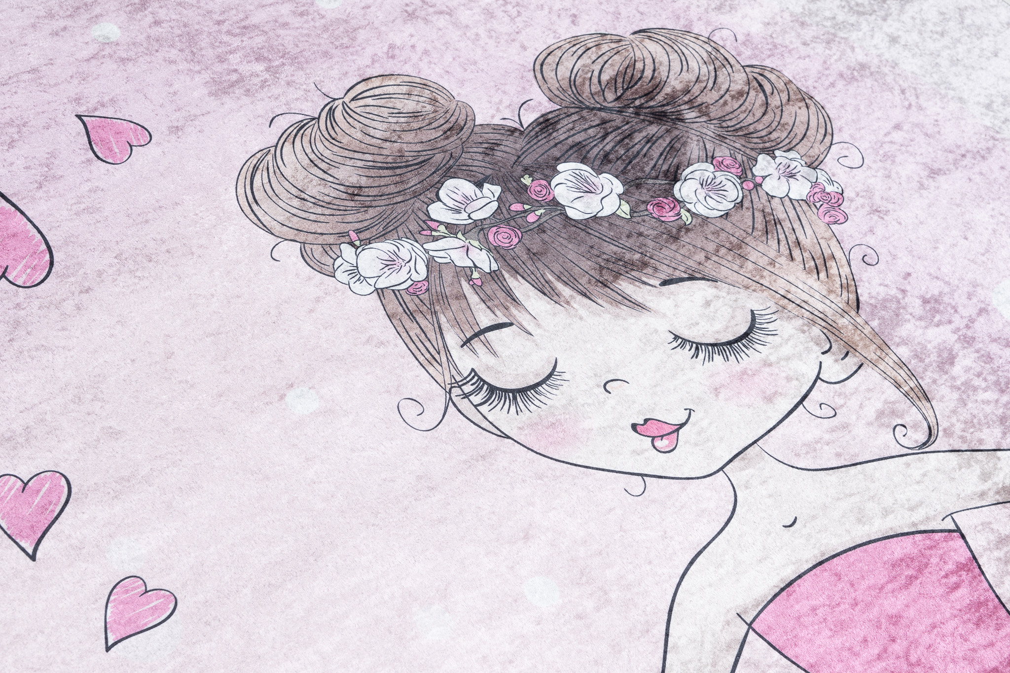 Alfombra Infantil Emma Rosa Bailarina Gato Antideslizante