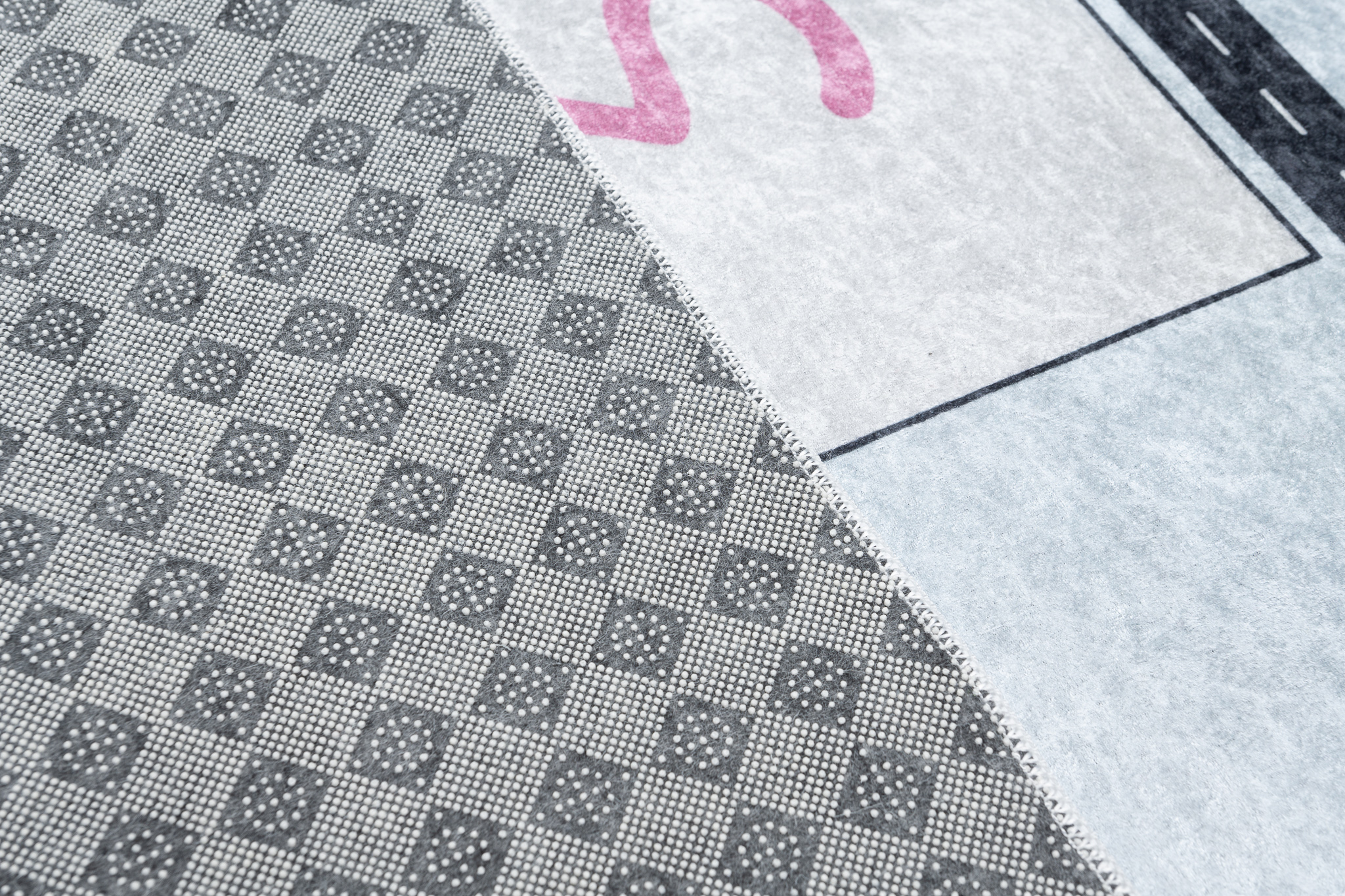 Alfombra Infantil Emma Azul Gris Rayuela Antideslizante