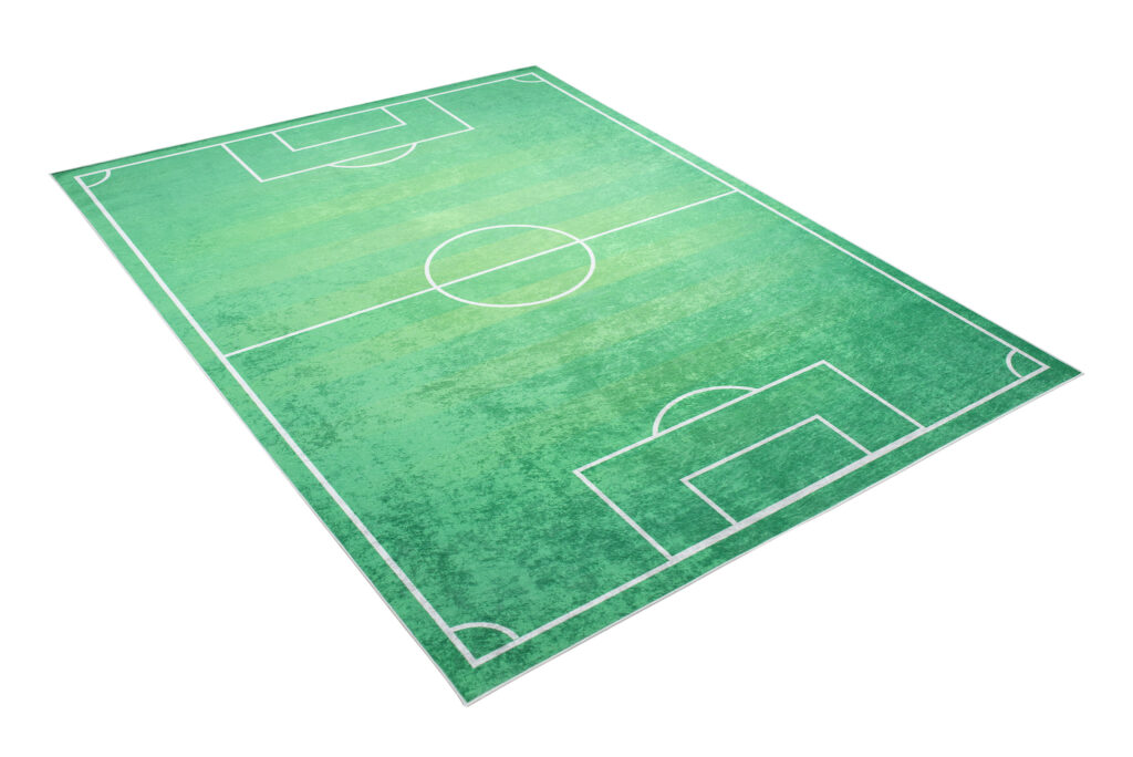 Alfombra Infantil Emma Lavable Antideslizante Verde Campo de Fútbol