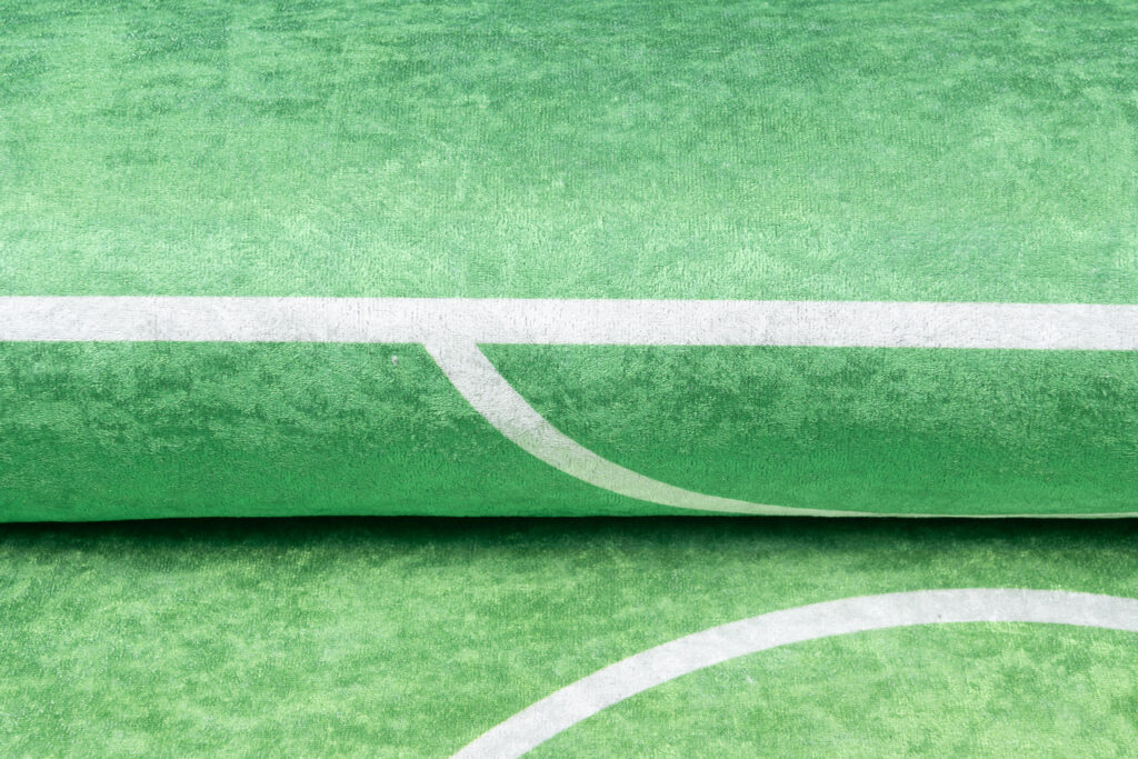 Alfombra Infantil Emma Lavable Antideslizante Verde Campo de Fútbol