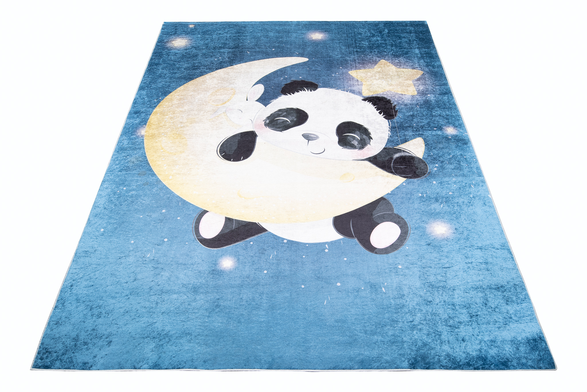 Alfombra Infantil Emma Azul Marino Panda Antideslizante