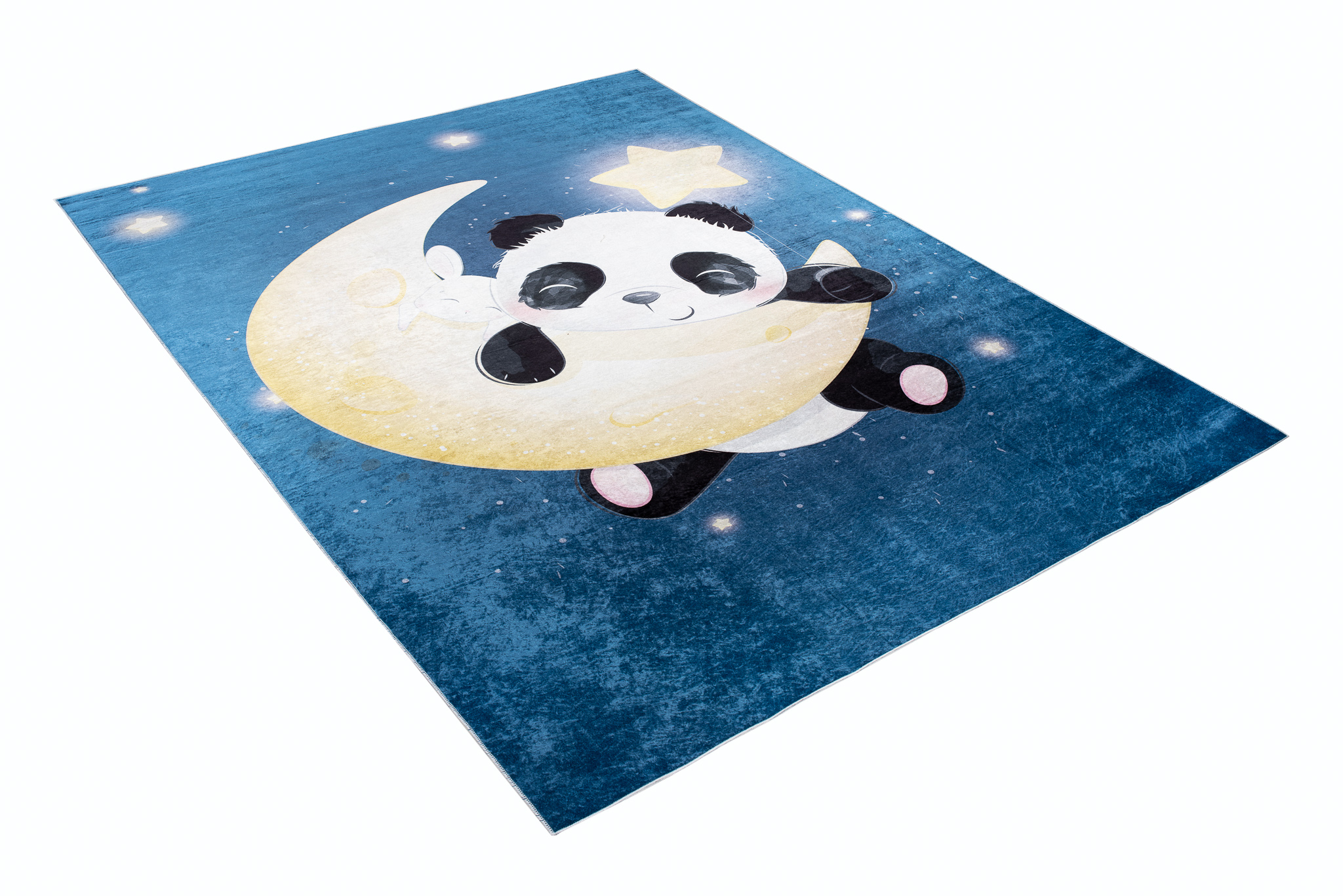 Alfombra Infantil Emma Azul Marino Panda Antideslizante