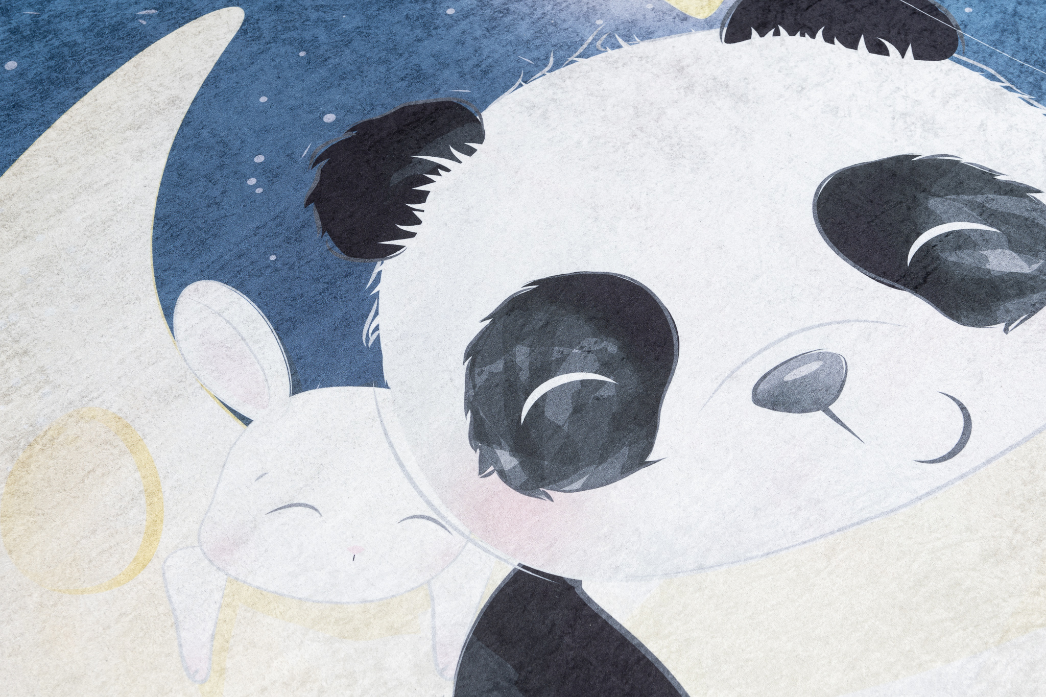Alfombra Infantil Emma Azul Marino Panda Antideslizante