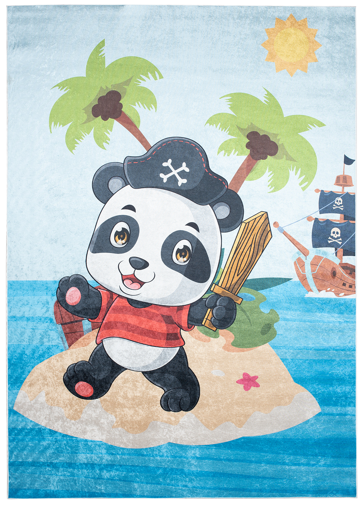 Alfombra Infantil Emma Lavable Antideslizante Panda Pirata