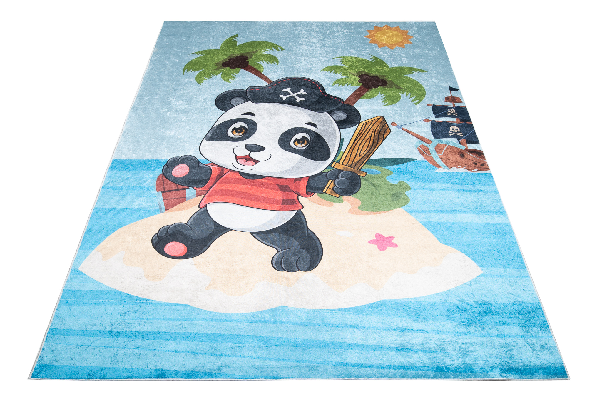 Alfombra Infantil Emma Lavable Antideslizante Panda Pirata