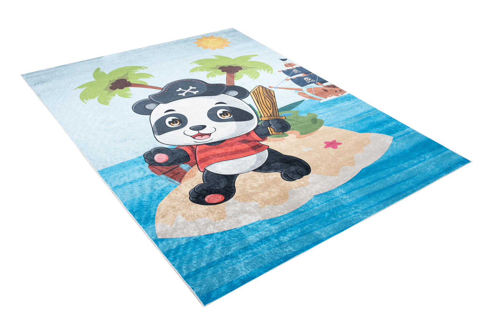 Alfombra Infantil Emma Lavable Antideslizante Panda Pirata