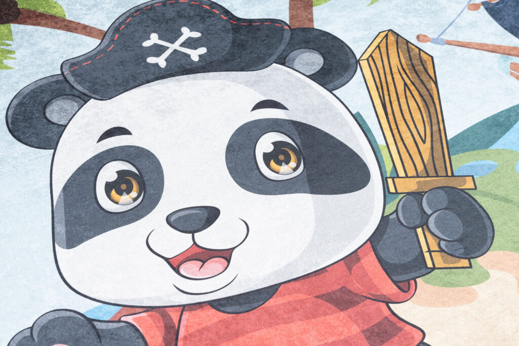 Alfombra Infantil Emma Lavable Antideslizante Panda Pirata