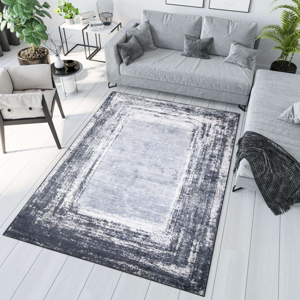Alfombra Toscana Desgastada Gris Azul Antideslizante